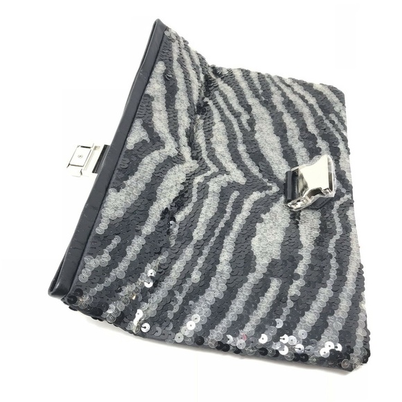Le SportSac Remix Sequin Zebra Foldover Clutch